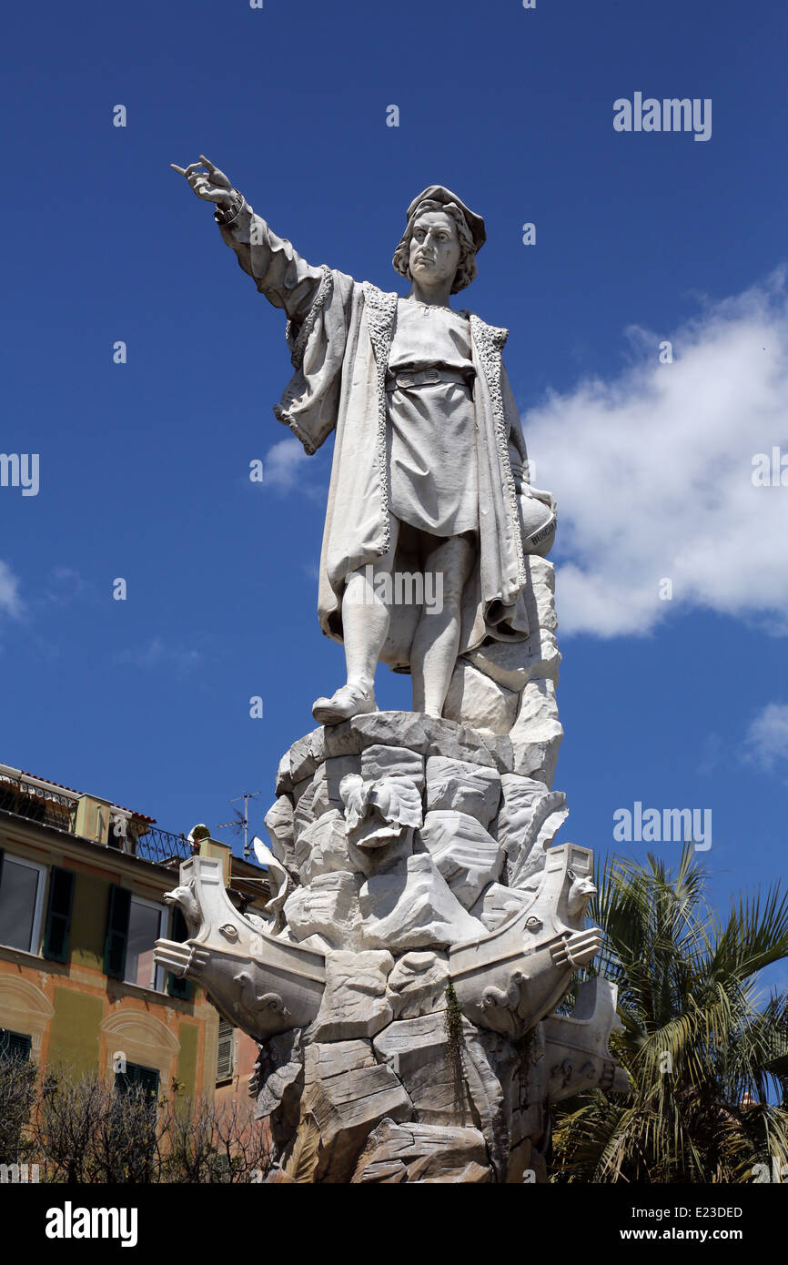 Monumento a Cristoforo Colombo (da Odoardo Tabacchi, 1892), Santa Margherita Ligure, Liguria, Italia Foto Stock