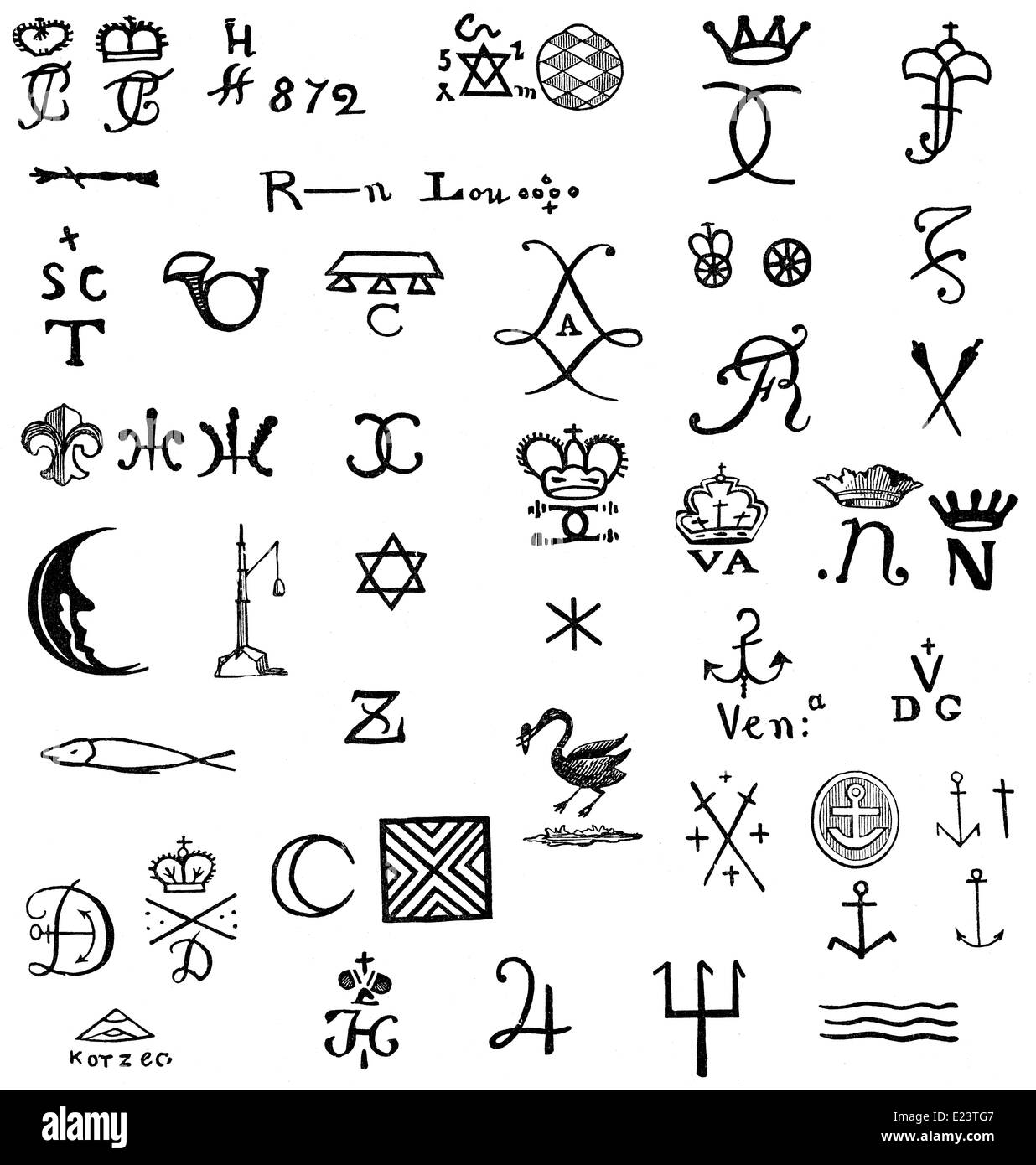 Contrassegni di porcellana, Foto Stock