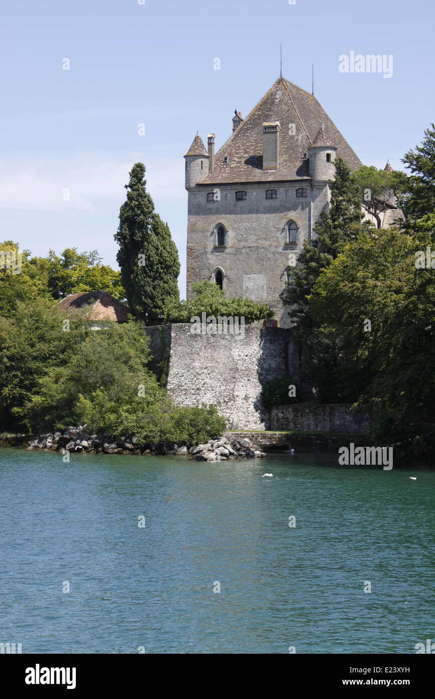 Yvoire, Haute Savoie, Rhone Alpes, Chablais, Francia. Foto Stock