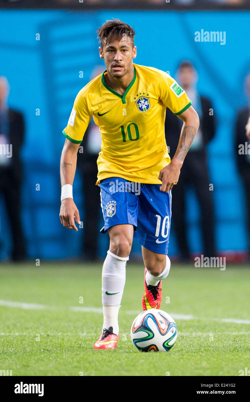 Sao Paulo, Brasile. 12 Giugno, 2014. Neymar (BRA) Calcio/Calcetto : Coppa  del Mondo FIFA Brasile 2014 Gruppo una corrispondenza tra il Brasile 3-1  Croazia a Arena de Sao Paulo Sao Paulo, Brasile . ©