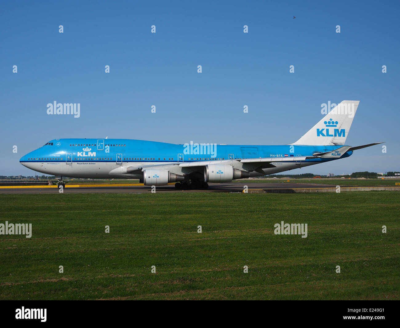 PH-BFK KLM Boeing 747-400 in rullaggio a Schiphol (AMS - EHAM), Paesi Bassi, 18maggio2014, PIC-5 Foto Stock