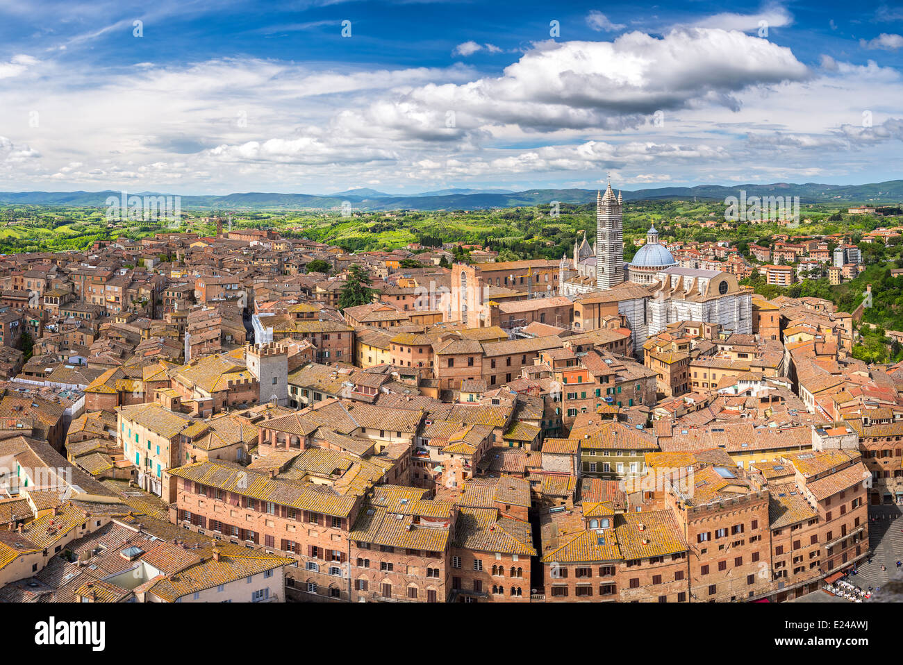 Vista aerea di Siena Foto Stock