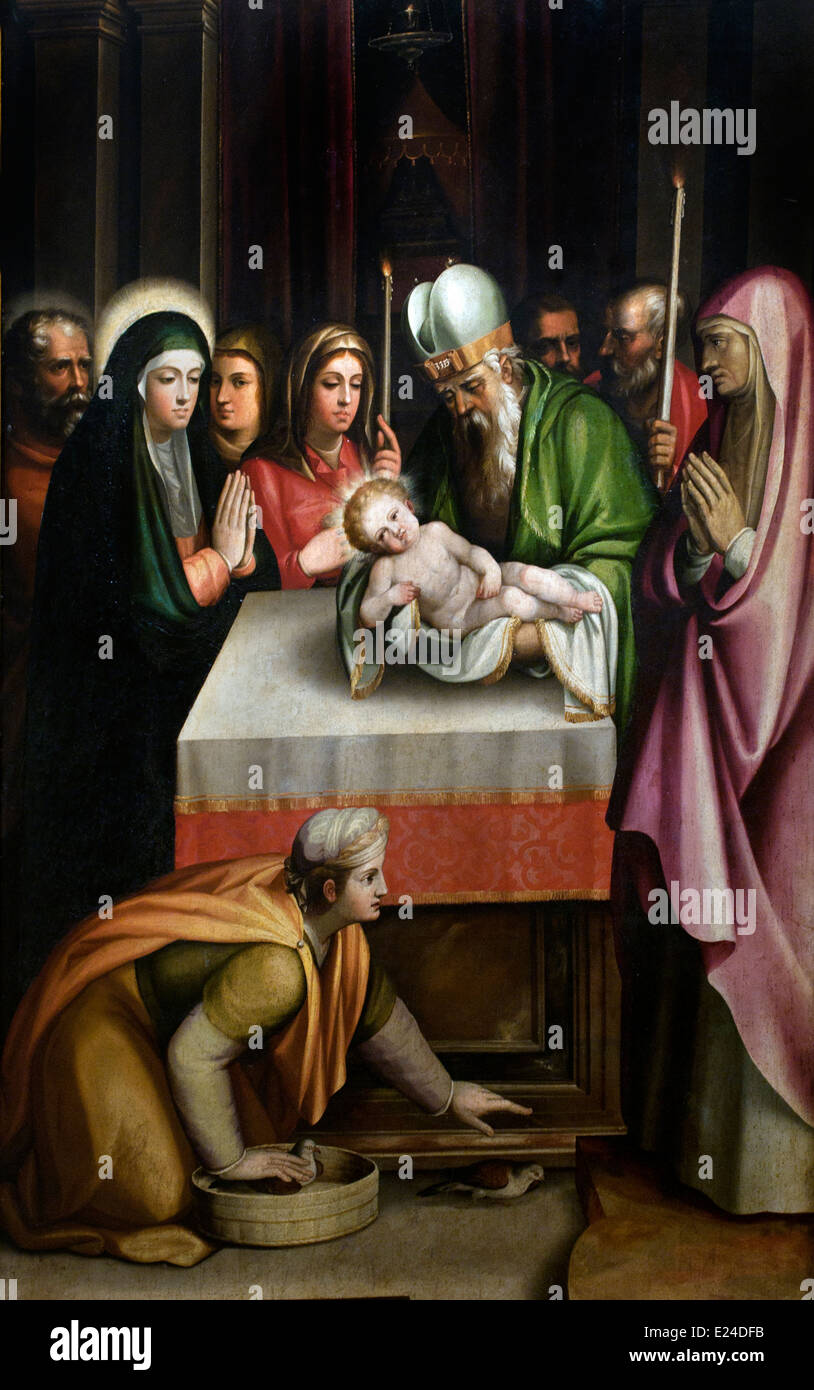 La purificazione 1587 Luis de Velasco 1530-1606 Spagna - Spagnolo Foto Stock