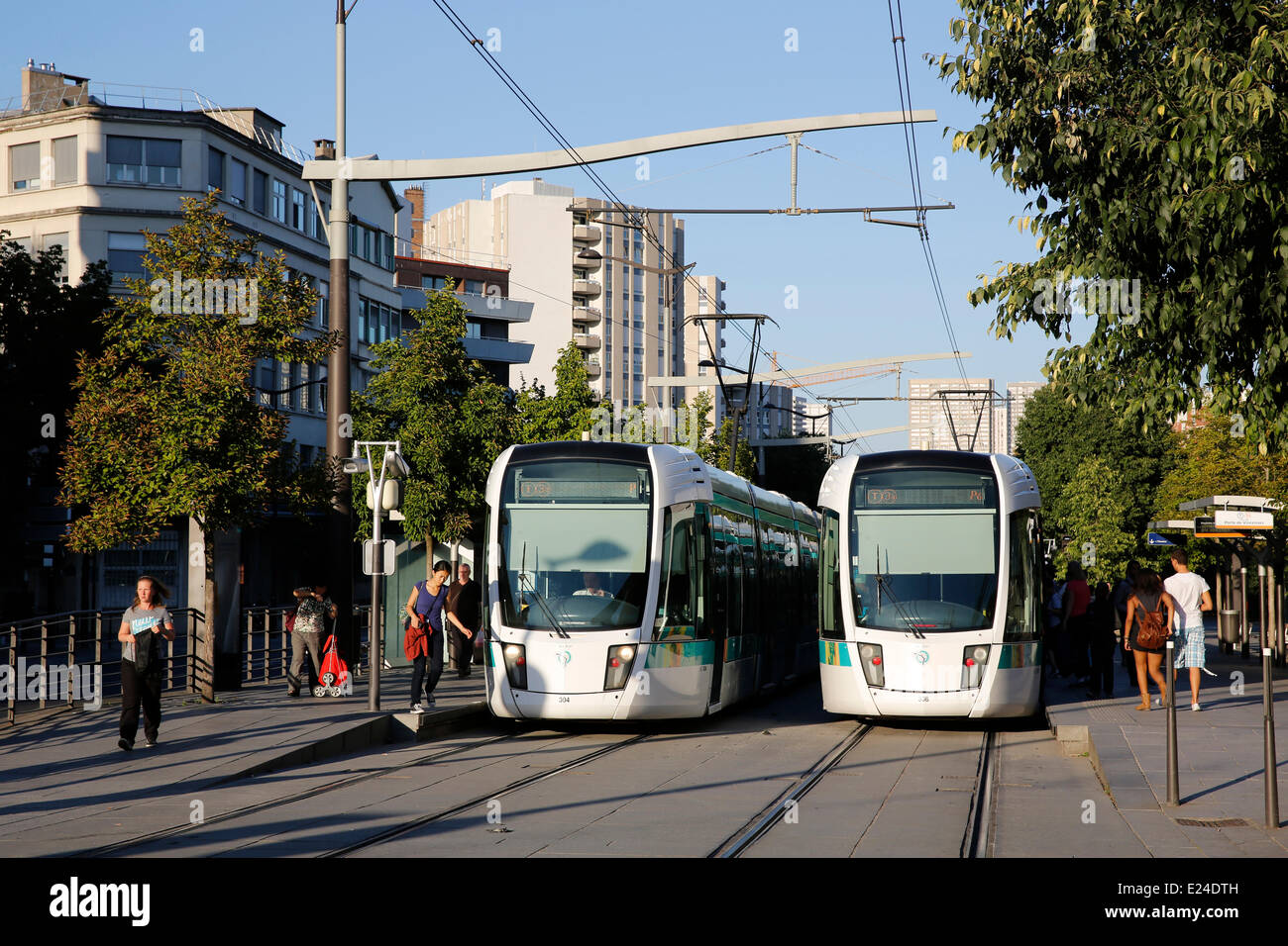 Tranvie a Parigi Foto Stock