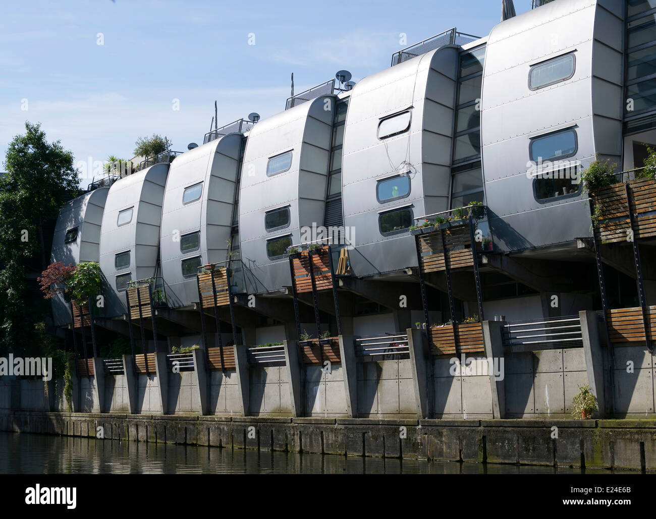 Nicholas Grimshaw ospita il Grand Union a piedi Regents Canal Camden Londra Foto Stock