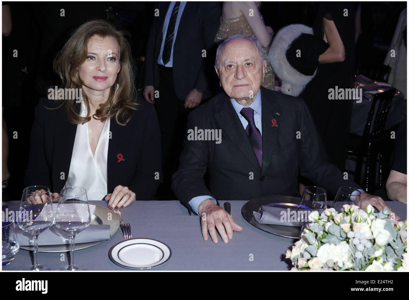 Sidaction Cena di Gala 2013 al Padiglione d'Armenonville dotate: Valerie Trierweiler Pierre Berge dove: Parigi, Francia Quando: 24 Gen 2013 Foto Stock