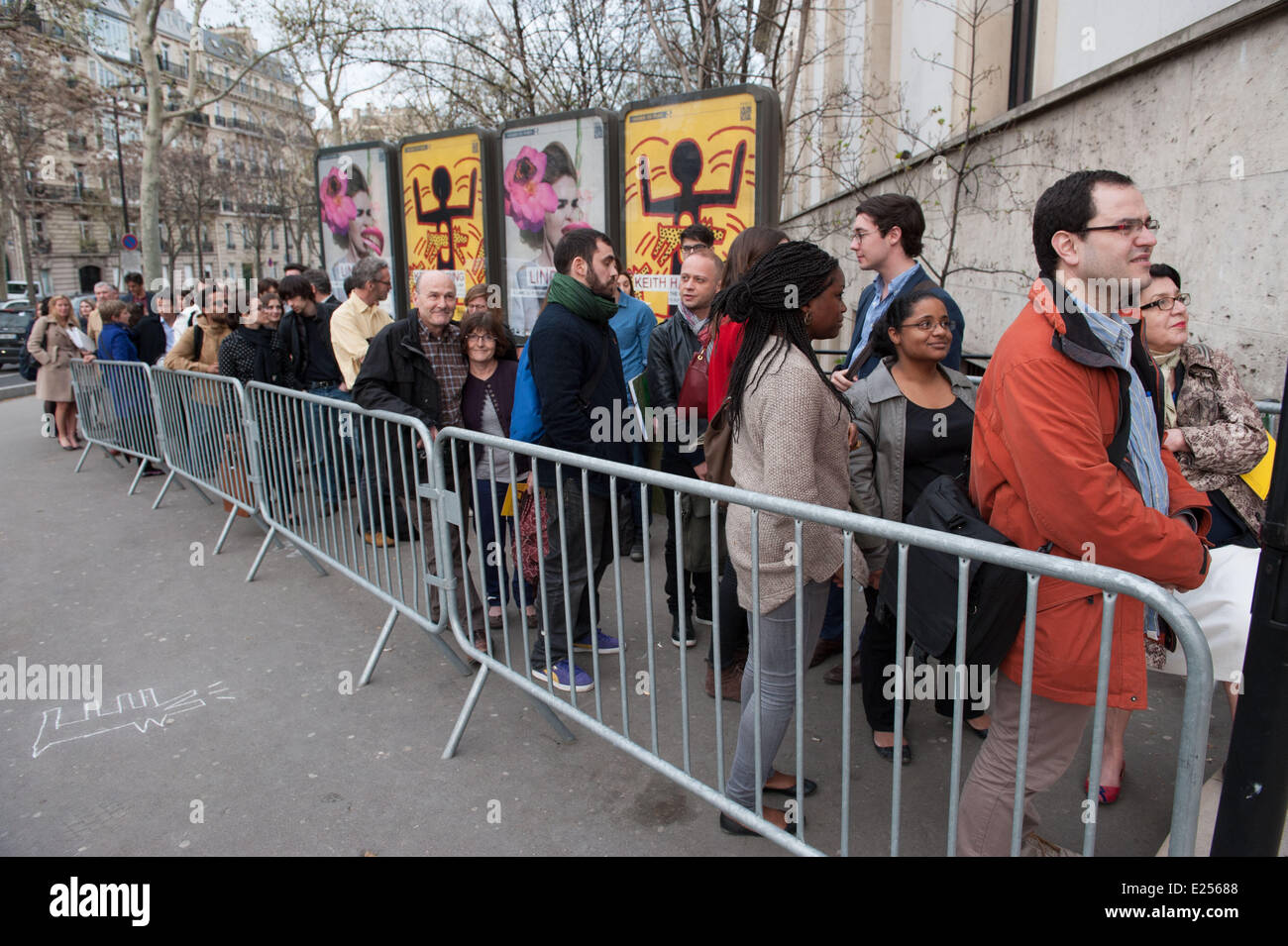 Il Keith Haring inaugurazione della mostra retrospettiva " La linea politica' (La ligne politique) al Musee d'Art Moderne (MAM) dotata di: atmosfera dove: Parigi, Francia Quando: 18 Apr 2013 Foto Stock