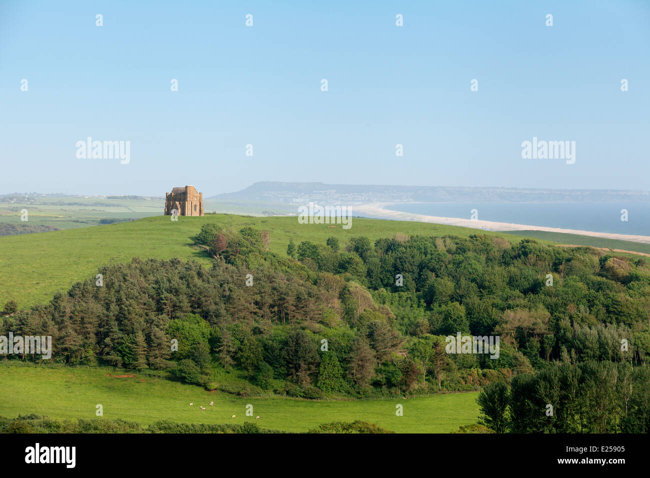 Santa Caterina la cappella di Abbotsbury, Chesil Beach e nella campagna del Dorset sulla costa sud, Dorset England Regno Unito Foto Stock