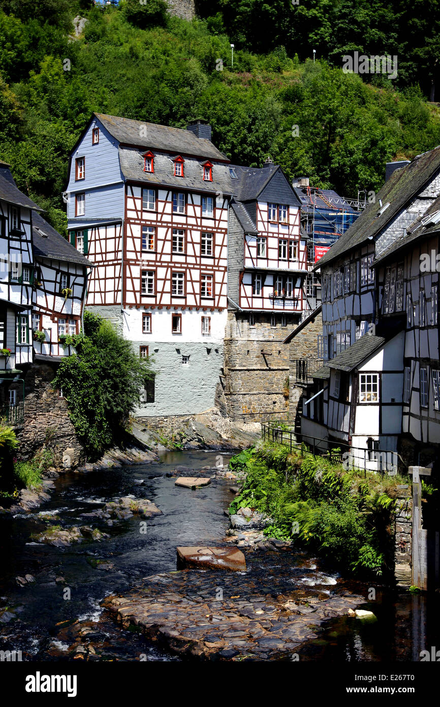 La città vecchia di Monschau, Germania Foto Stock