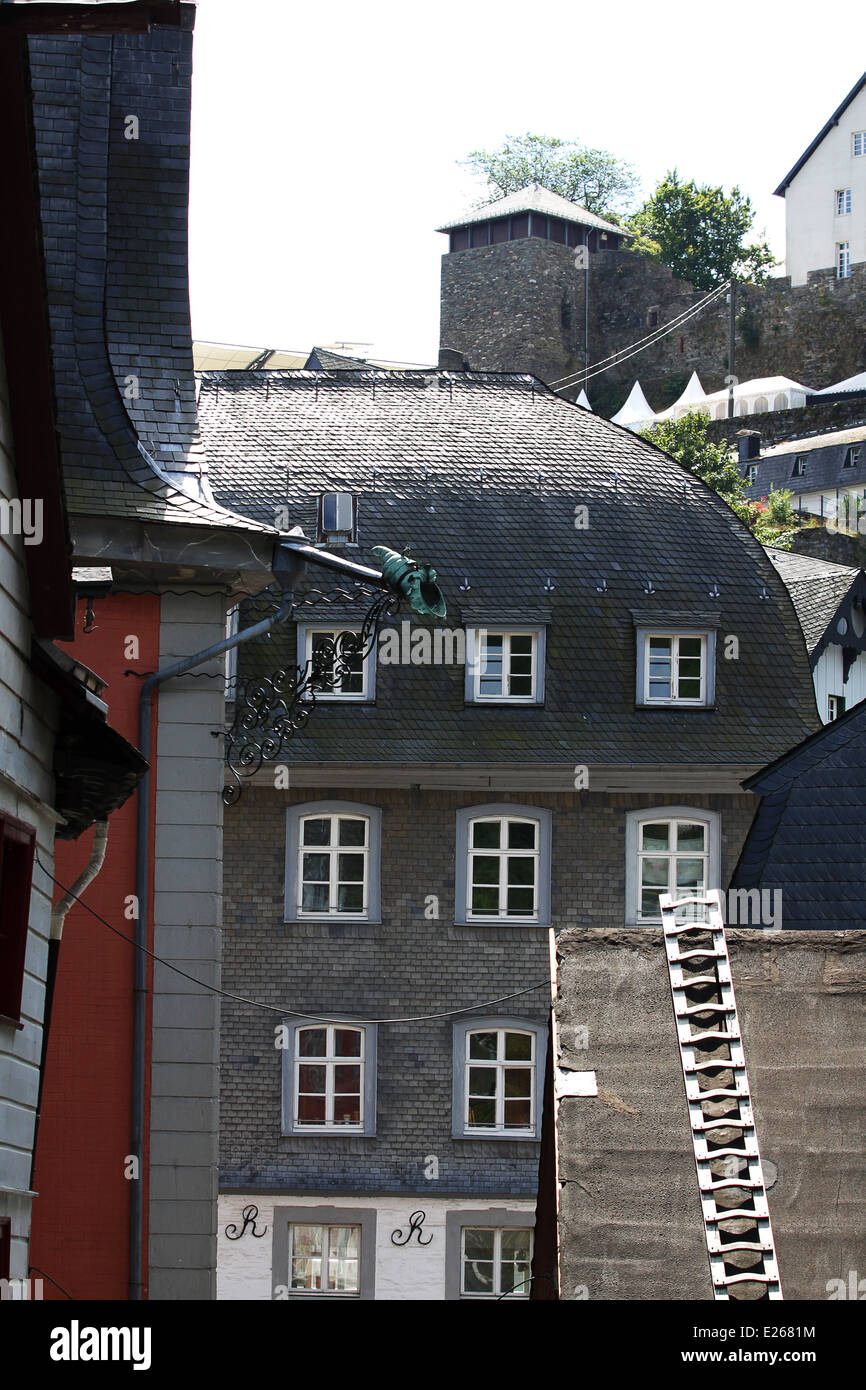 La città vecchia di Monschau, Germania Foto Stock