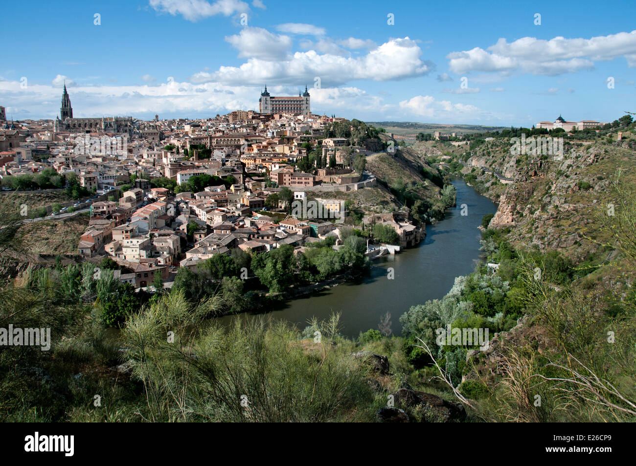 Skyline Toledo Spagna città spagnola nel centro storico della città Foto Stock