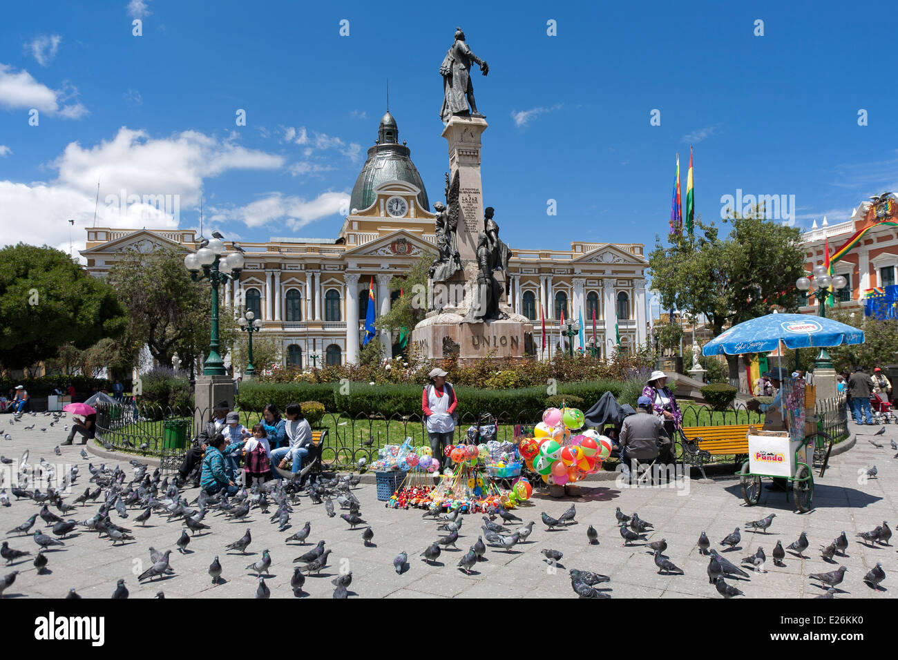 Plaza Murillo e Congresso Nazionale. La Paz. Bolivia Foto Stock
