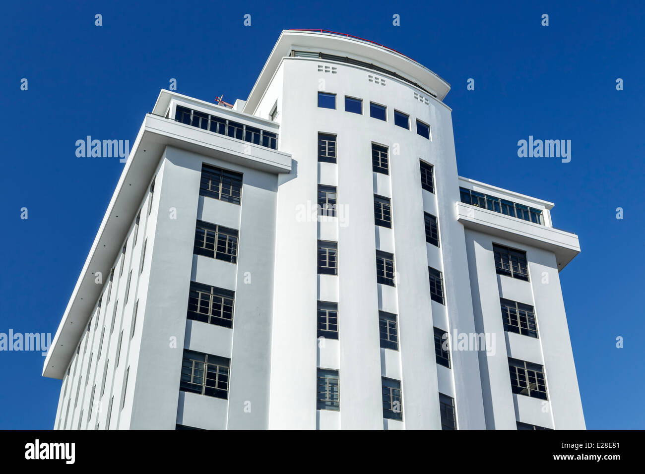 Banco Popular Edificio, Old San Juan, Puerto Rico Foto Stock