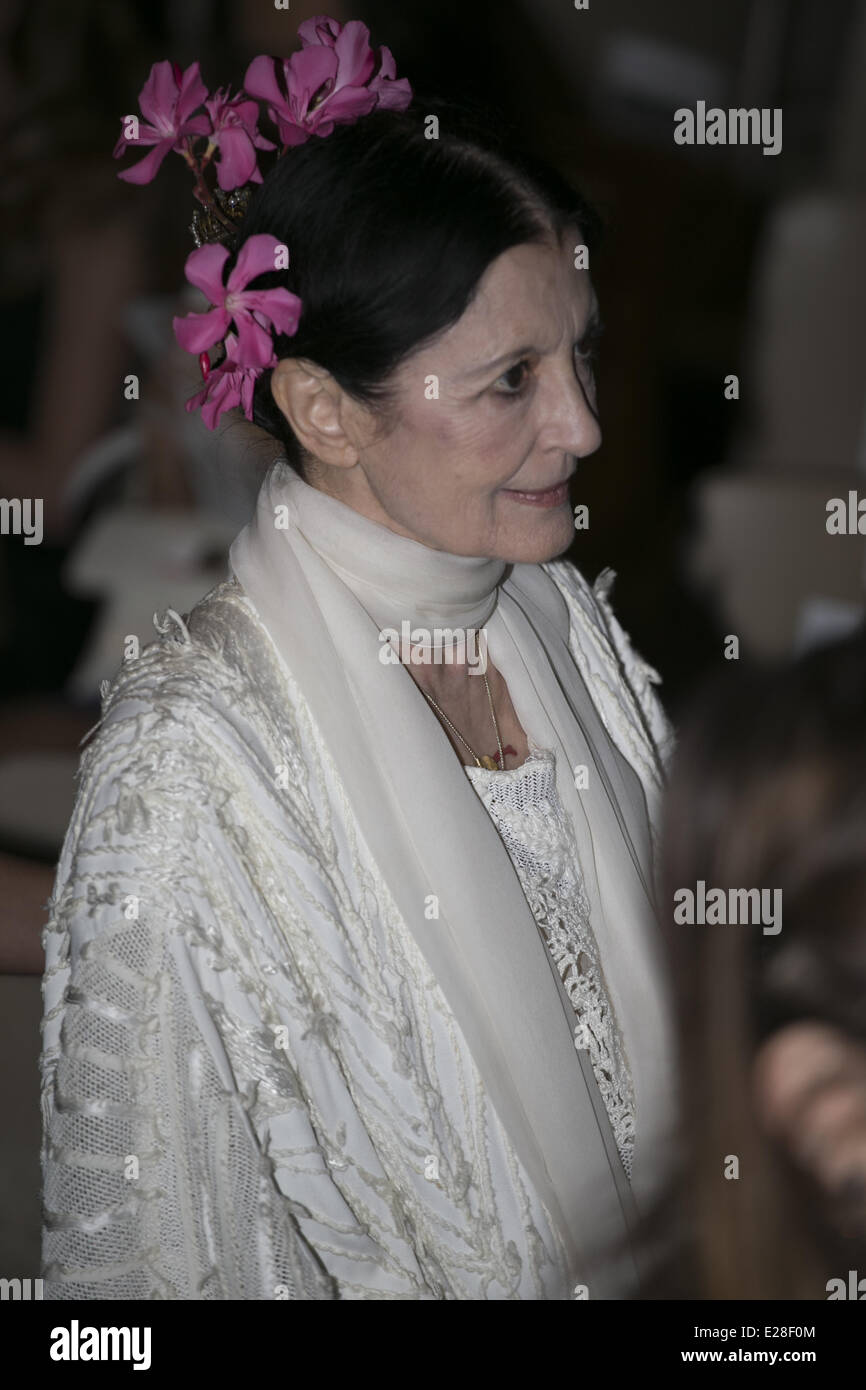 Taormina, Sicilia, Italia. 16 Giugno, 2014. Una ballerina e attrice Carla Fracci assiste il sessantesimo Taormina Film Fest il 16 giugno 2014 a Taormina, Italia. Credito: Manuel Romano/NurPhoto/ZUMAPRESS.com/Alamy Live News Foto Stock