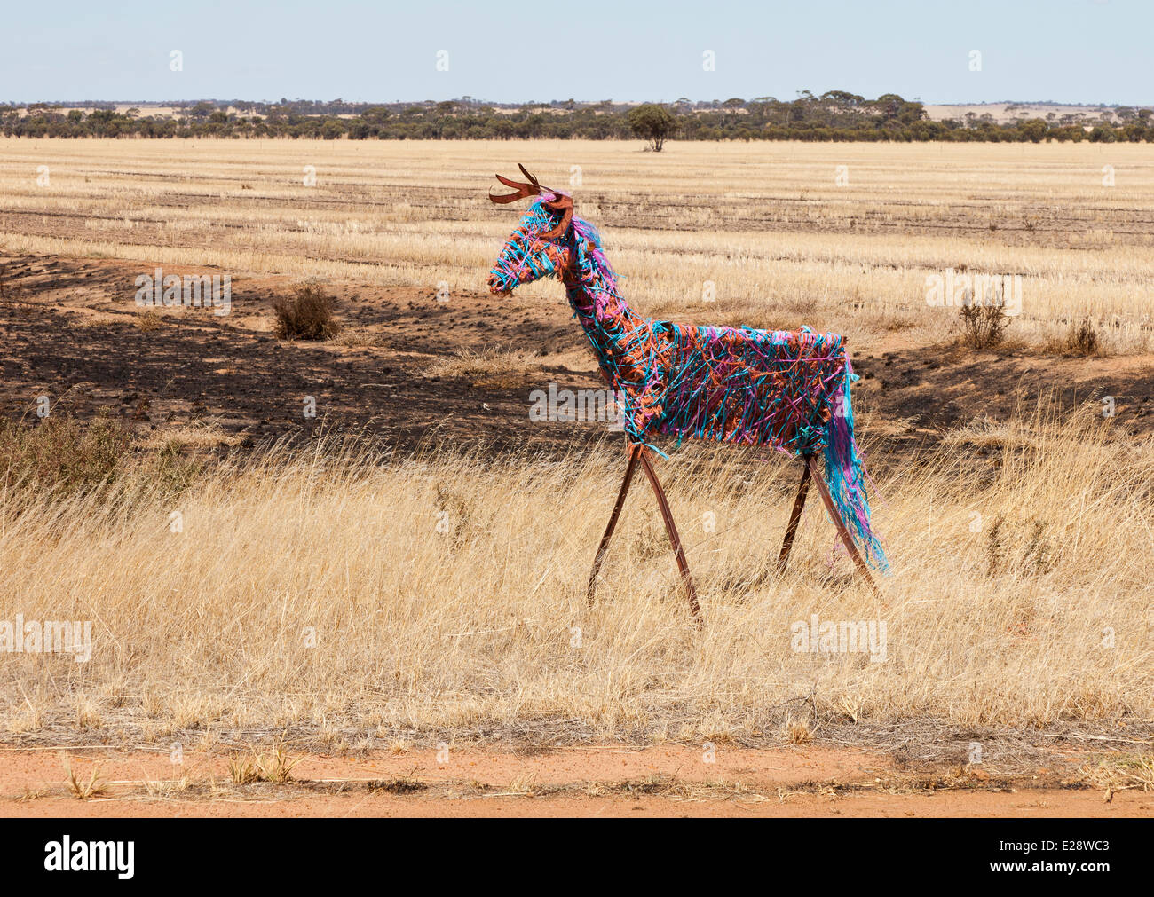 Un cavallo di stagno sul cavallo di stagno in autostrada in Australia Occidentale Foto Stock