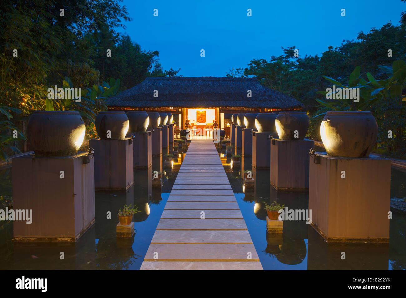 Area termale nel pellegrinaggio Village Hotel, tonalità, Thua Thien-Hue, Vietnam Foto Stock