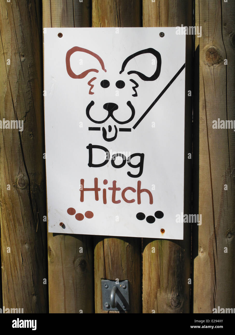 Attacco del cane ed il segno sulla recinzione di legno Foto Stock