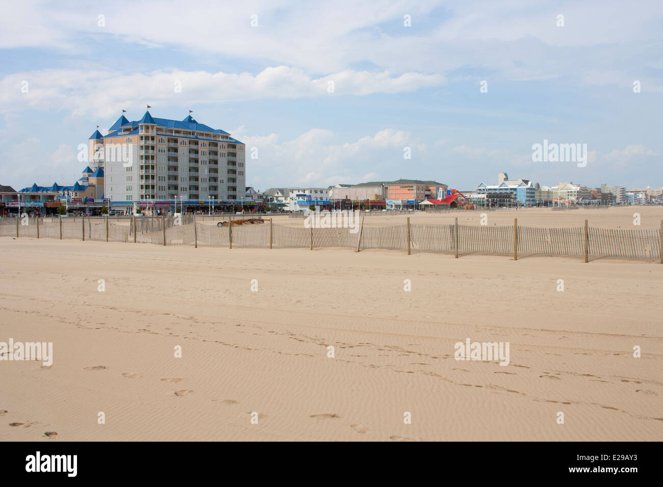 Ocean City, MD - 1 Maggio 2014: una vista del lungomare della spiaggia. Foto Stock