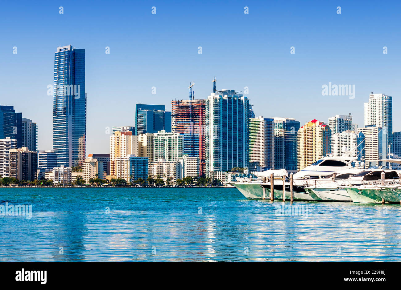 South Beach di Miami, vista dal porto canale di ingresso, floride, STATI UNITI D'AMERICA. Foto Stock