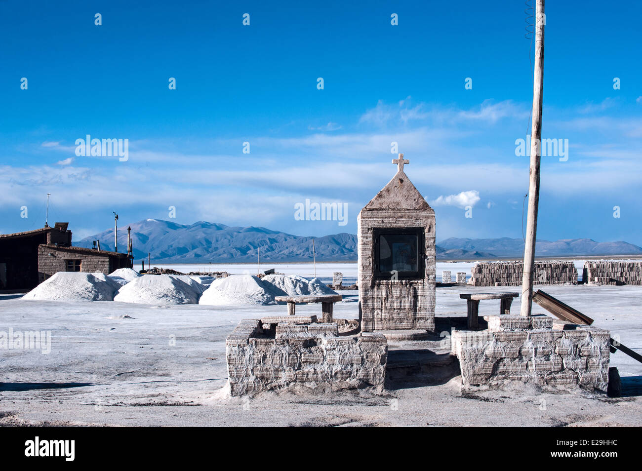 Salinas Grandes su Argentina Andes è un deserto di sale in Jujuy. Importanza industriale il sodio e il potassio Mines. Foto Stock