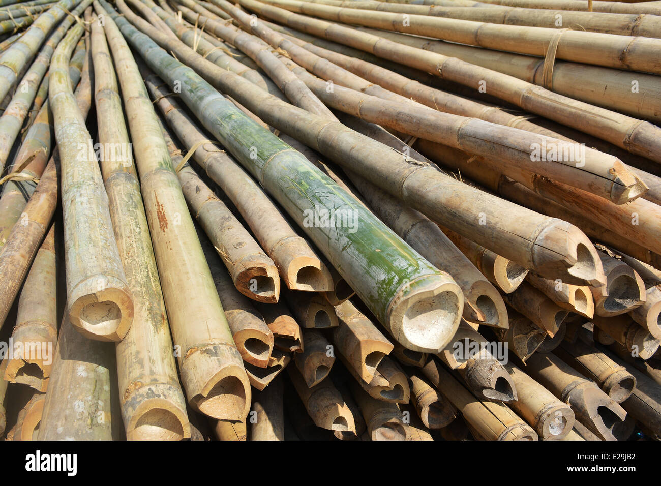In Indonesia, aste di bambù sono usati per contribuire a rendere la costruzione dell'edificio Foto Stock