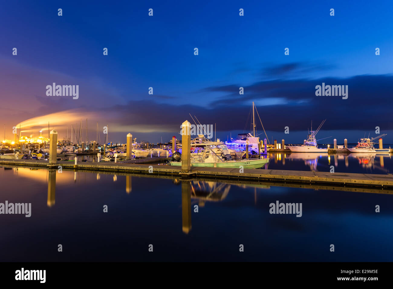 Twilight sulla Marina, Fernandina Beach, Florida Foto Stock