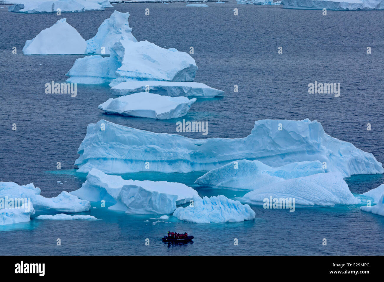 L'Antartide, crociera sulla nave boreale, de Cuverville Island, in Errera canale tra penisola Arctowski e la parte settentrionale del Foto Stock