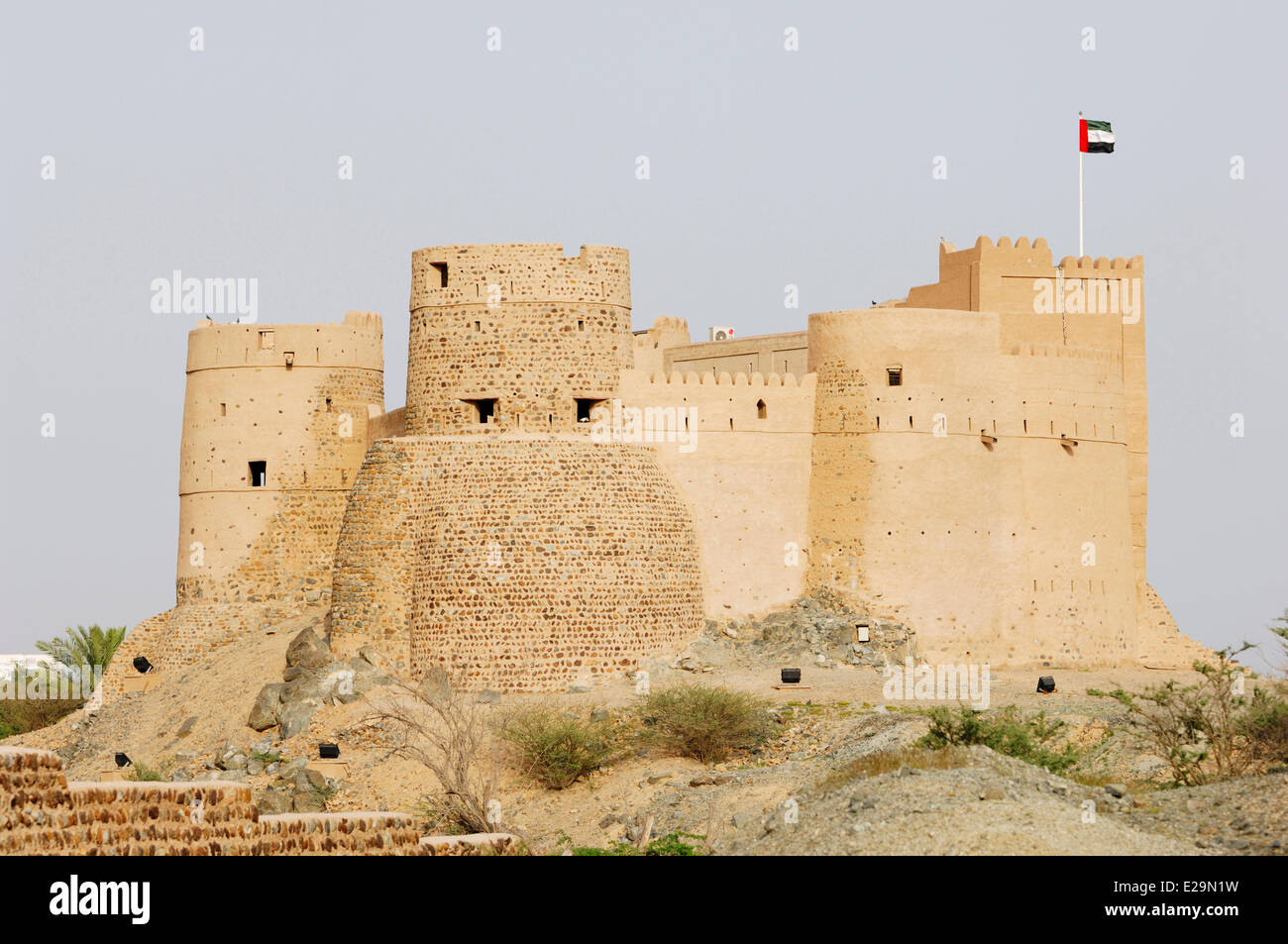 Emirati Arabi Uniti, Fujairah emirato, Fujairah, il vecchio forte della città di Fujairah Foto Stock