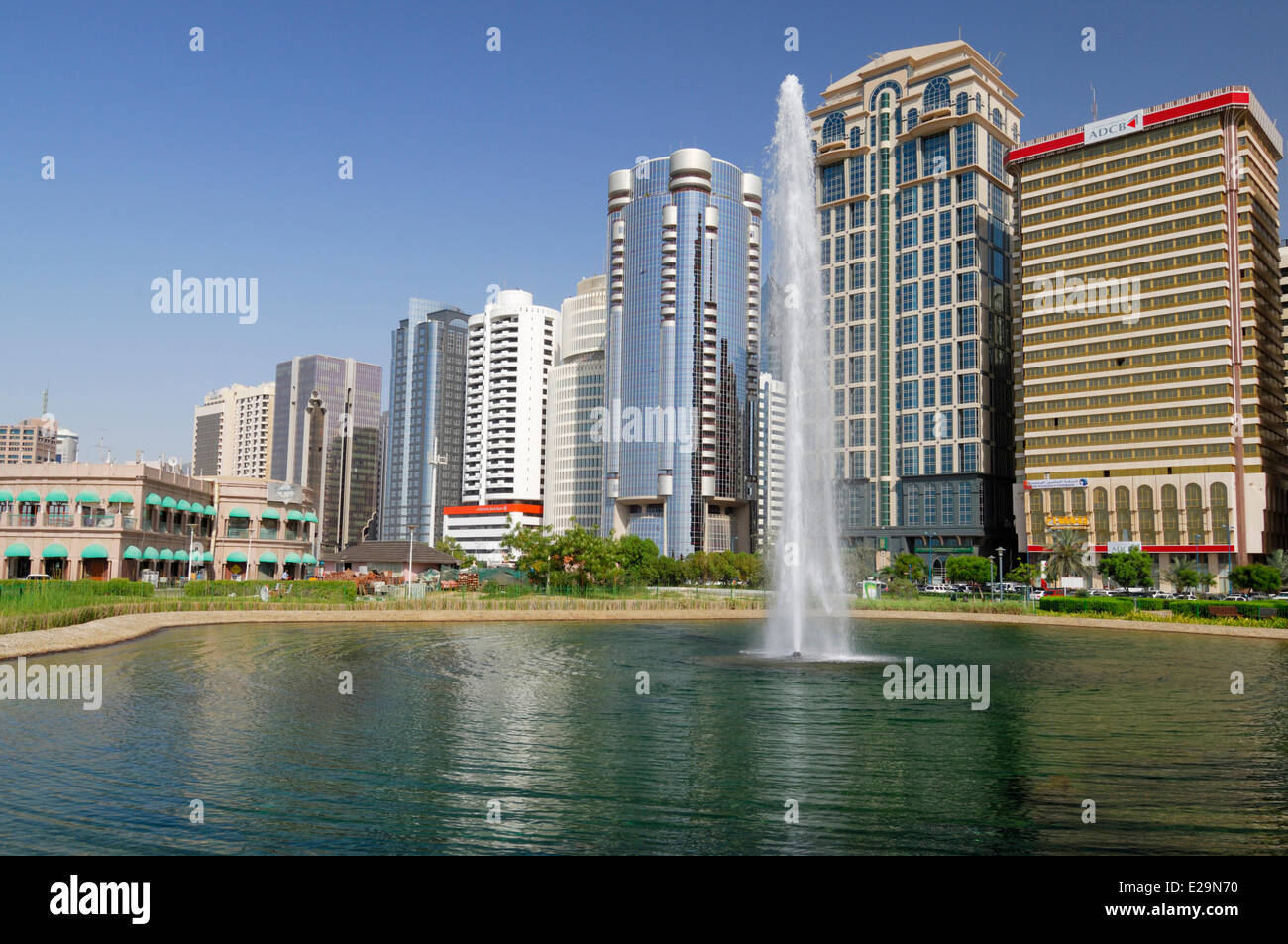 Emirati Arabi Uniti Abu Dhabi emirato, citta' di Abu Dhabi, il Parco del Lago Fontana Foto Stock