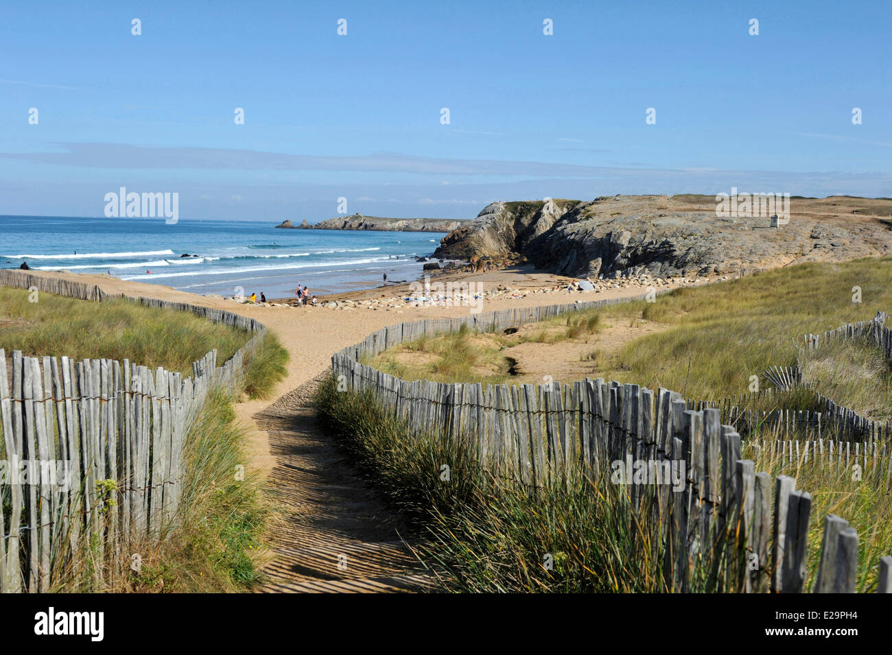 Francia, Morbihan, Cote Sauvage (Wild Coast), Presqu'ile de Quiberon (penisola di Quiberon) Foto Stock