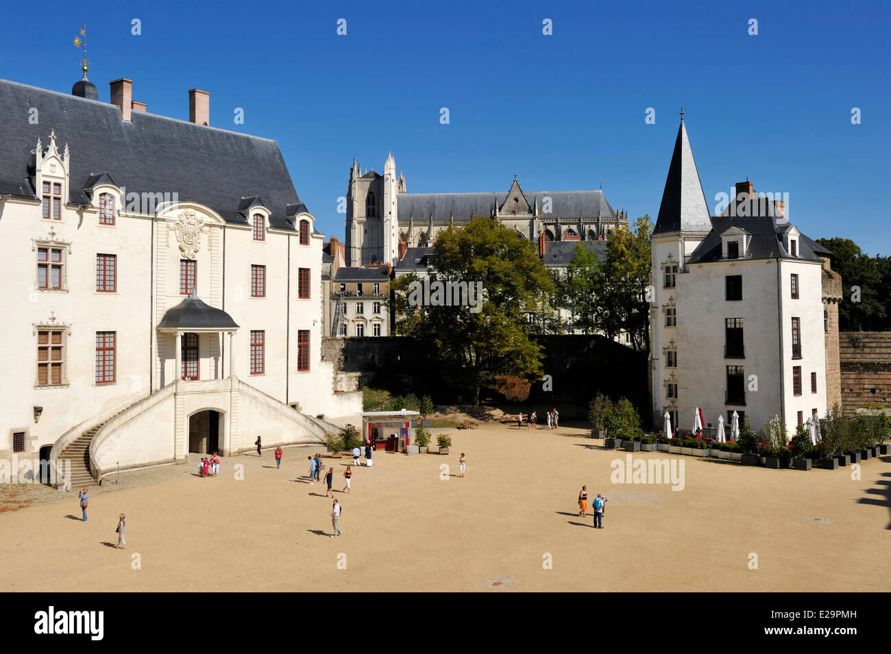 Francia, Loire Atlantique, Nantes, capitale verde europea 2013, Château des Ducs de Bretagne (Duchi di Bretagna castello) e la Foto Stock