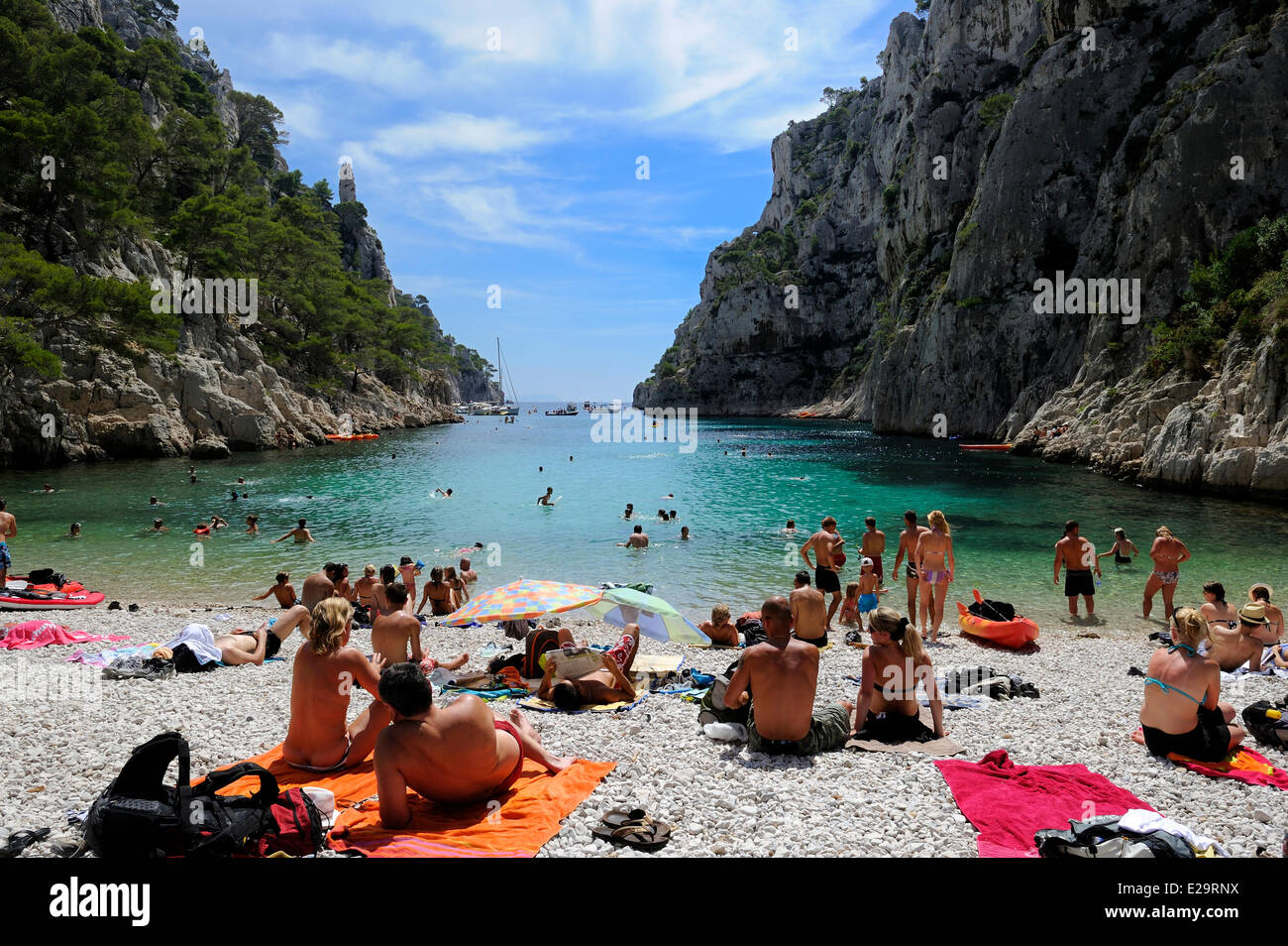 Francia, Bouches du Rhone, Cassis, En Vau creek (calanque) Foto Stock