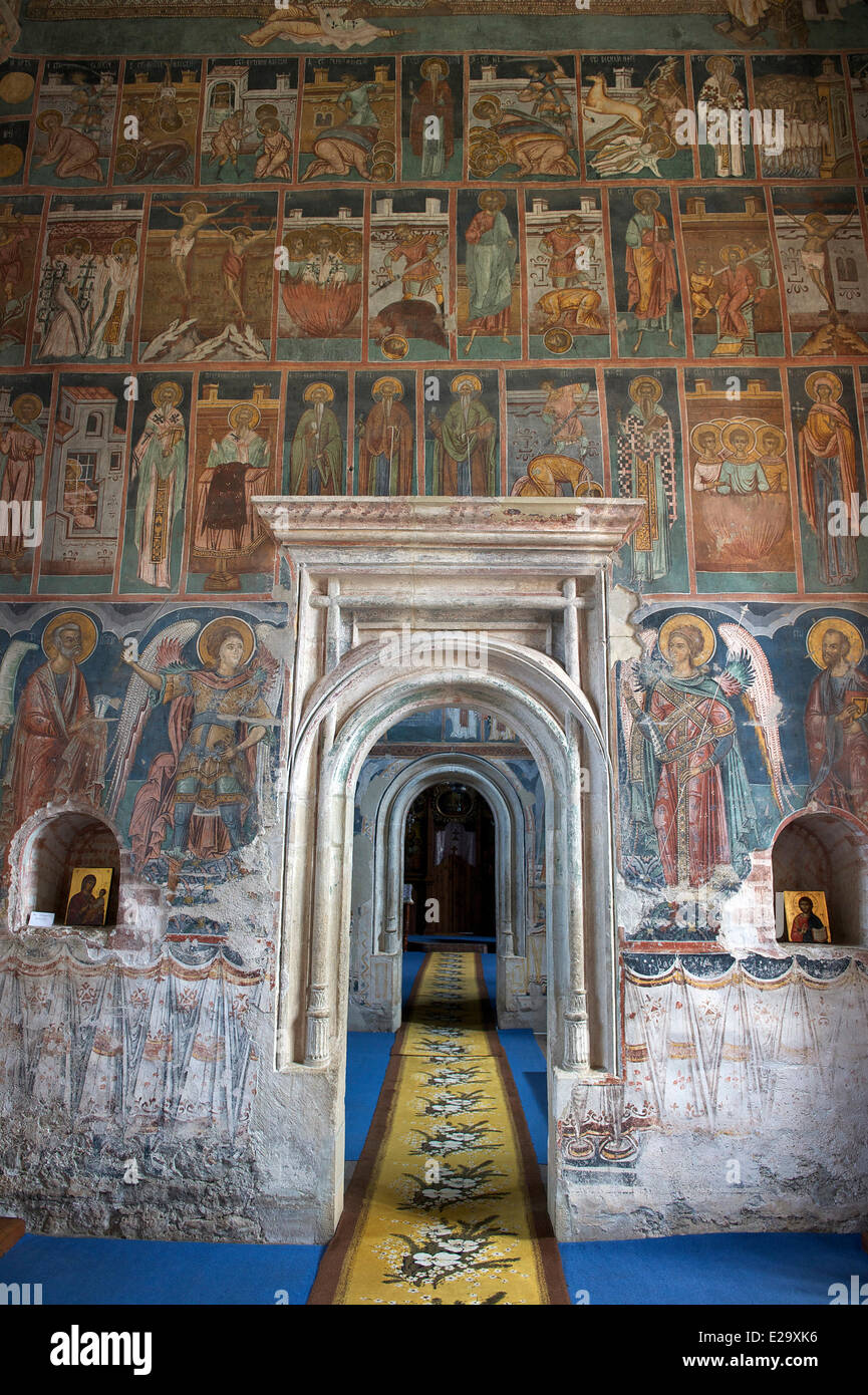 La Romania, regione di Bucovina, Probota monastero elencati come patrimonio mondiale dall' UNESCO Foto Stock