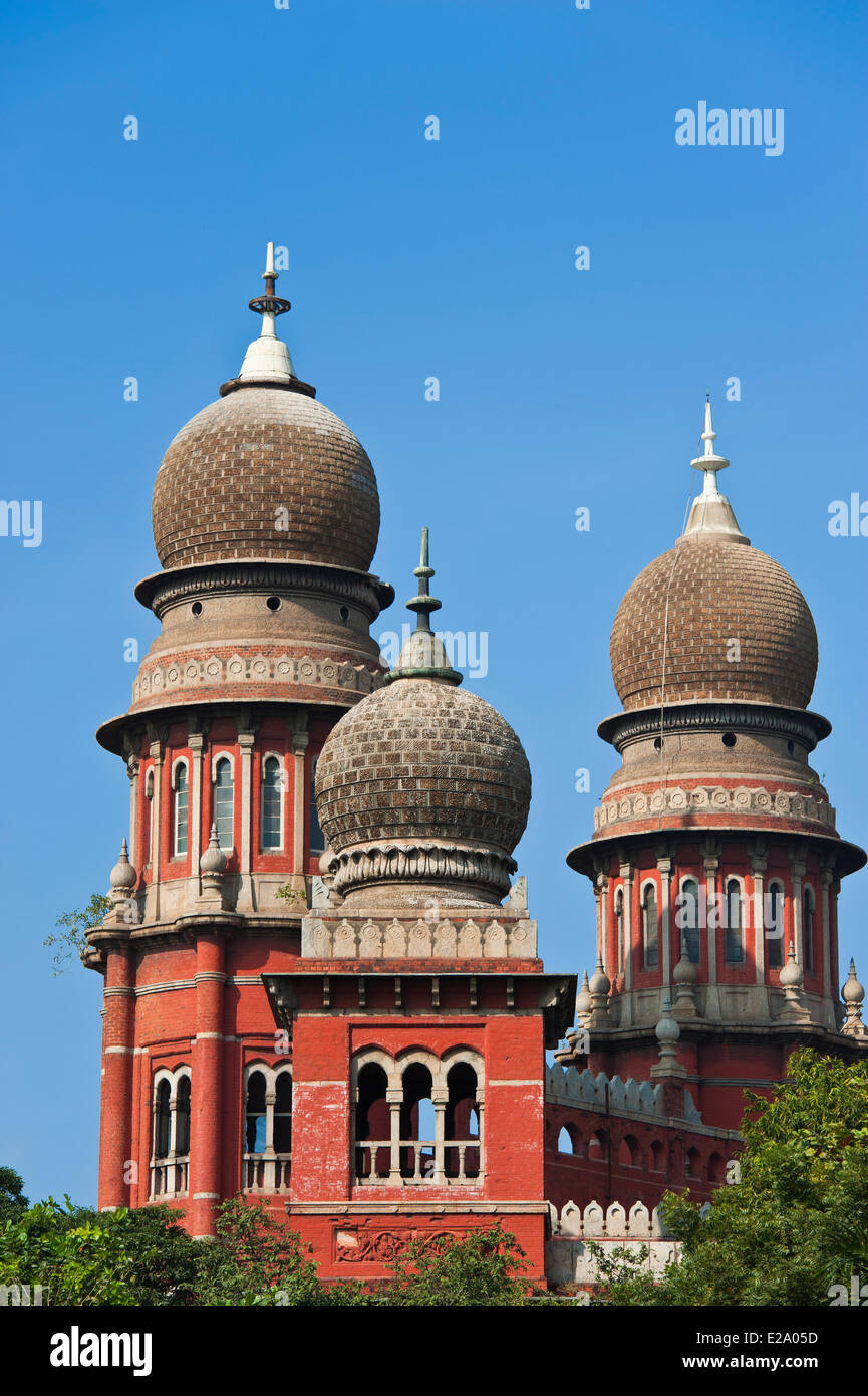 India, Tamil Nadu, Chennai (Madras), il Dr Ambedkar legge statale College con un indo architettura islamica Foto Stock