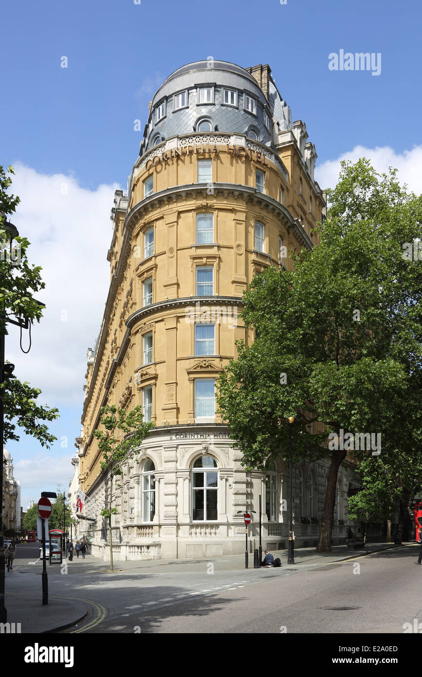 Il Corinthia Hotel, su Whitehall Place, Londra. Un albergo di lusso a 5 stelle vicino a Westminster e Downing Street Foto Stock