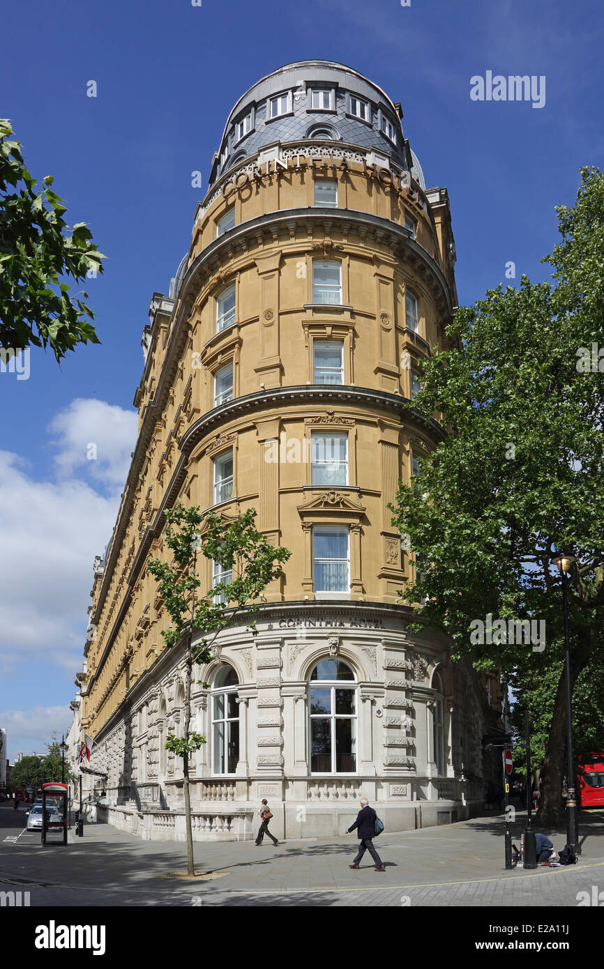 Il Corinthia Hotel, su Whitehall Place, Londra. Un albergo di lusso a 5 stelle vicino a Westminster e Downing Street Foto Stock