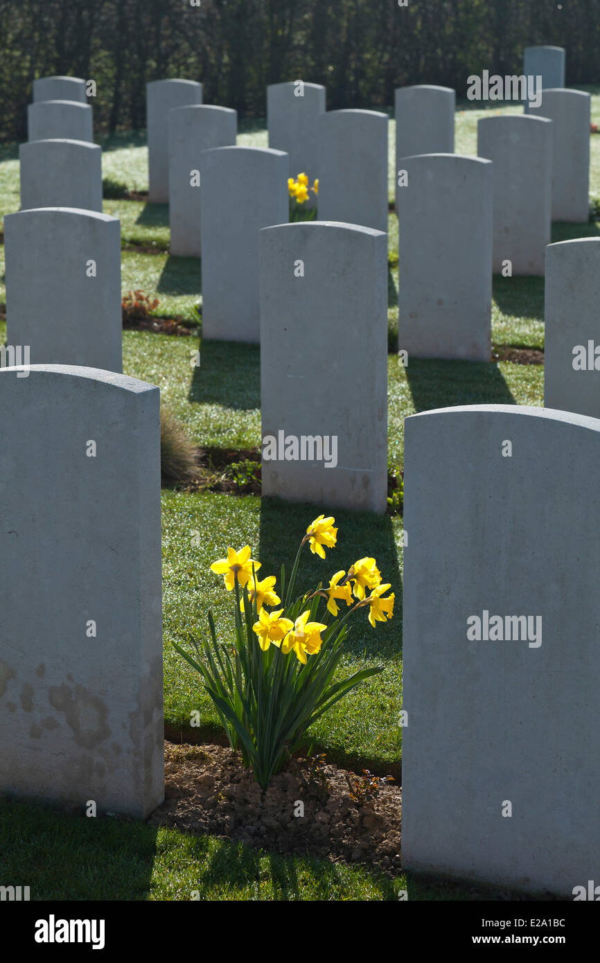 Francia, Calvados, Saint Desir, cimiteri di St desir de Lisieux, cimitero britannico contenente i resti di 598 Commonwealth Foto Stock