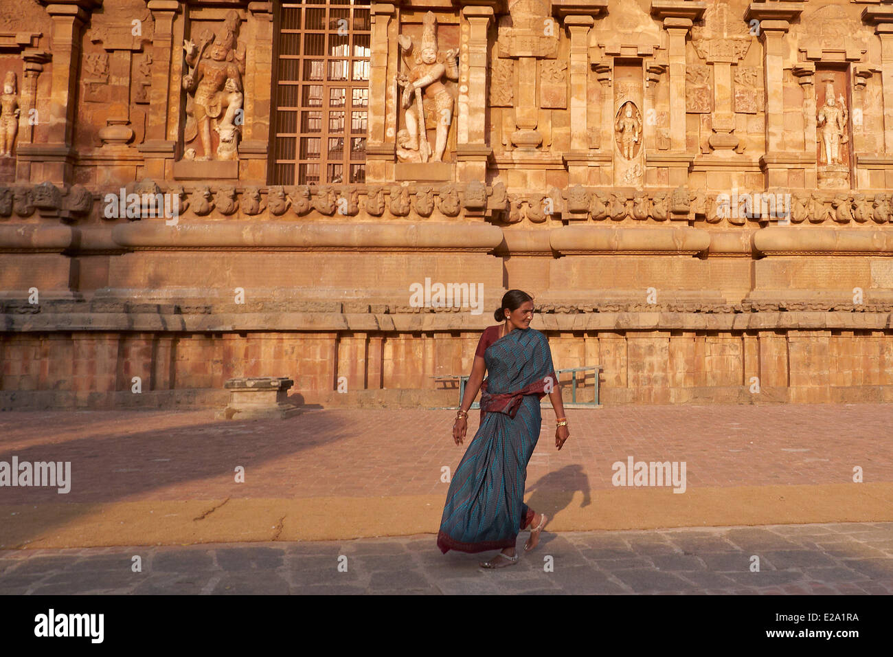 India, Tamil Nadu, Tanjore (Thanjavur), tempio Brihadishvara, classificato come patrimonio mondiale dall' UNESCO Foto Stock