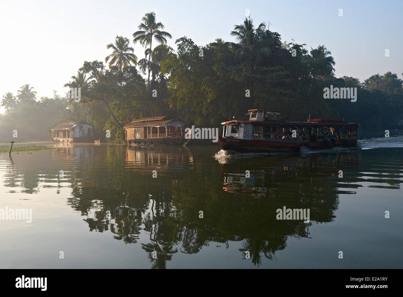 India Kerala State, Allepey, la laguna di acqua stagnante Foto Stock