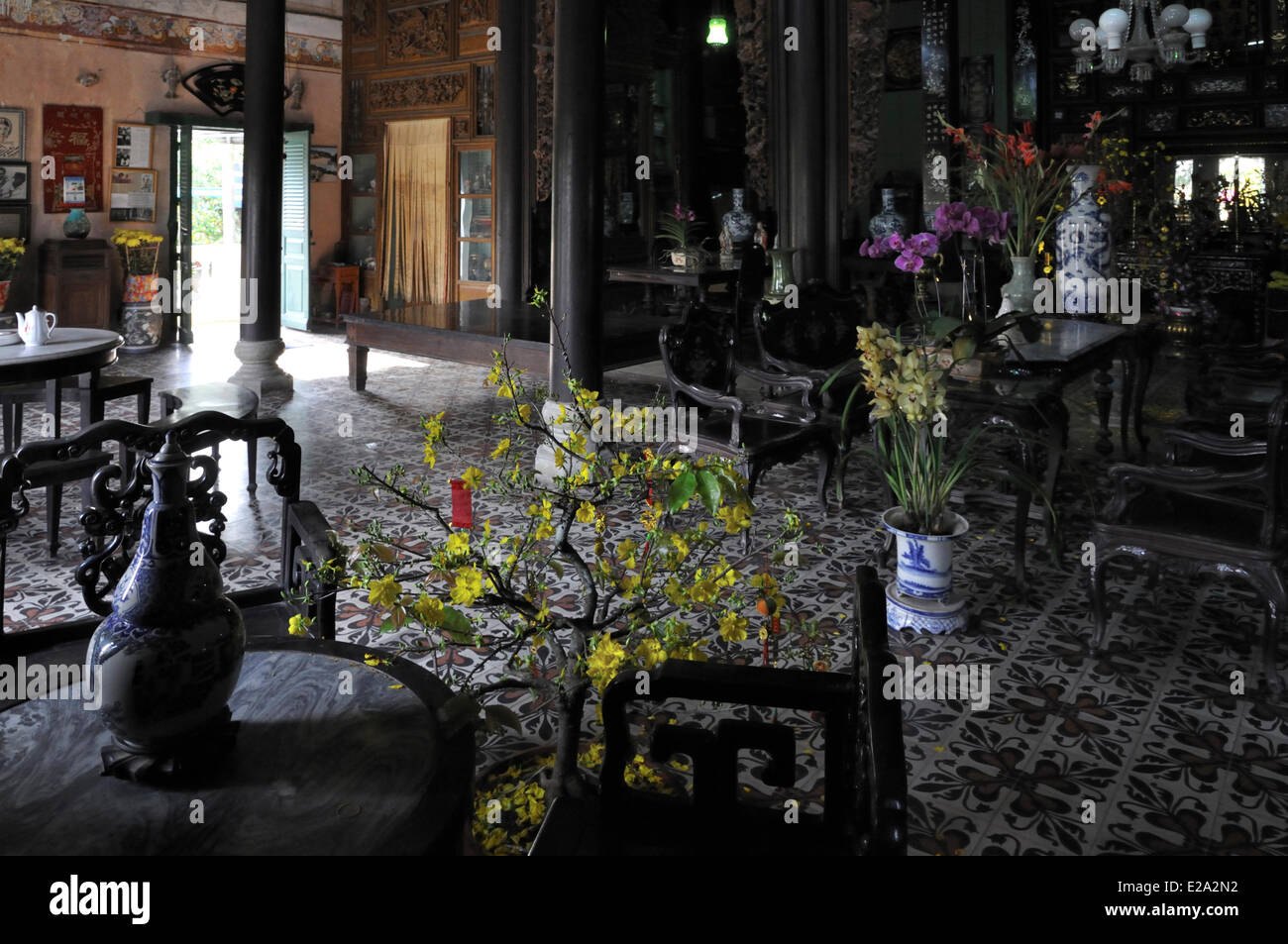 Il Vietnam, Can Tho provincia, il delta del Mekong, Binh Thuy, antica casa di Binh Thuy datata del XIX secolo Foto Stock