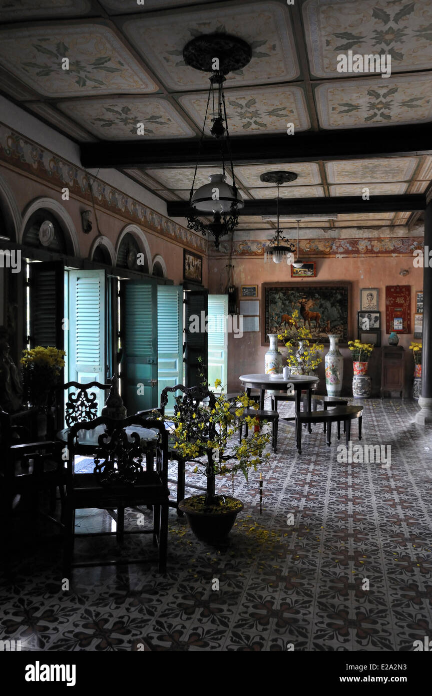 Il Vietnam, Can Tho provincia, il delta del Mekong, Binh Thuy, antica casa di Binh Thuy datata del XIX secolo Foto Stock