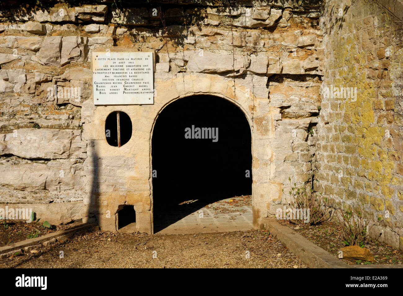 Francia, Ardenne, berlina, la grotta di memoria 1939 1945, Av des Martyrs de la resistenza, Grotta della memoria dove il 29 agosto, 1944 Foto Stock
