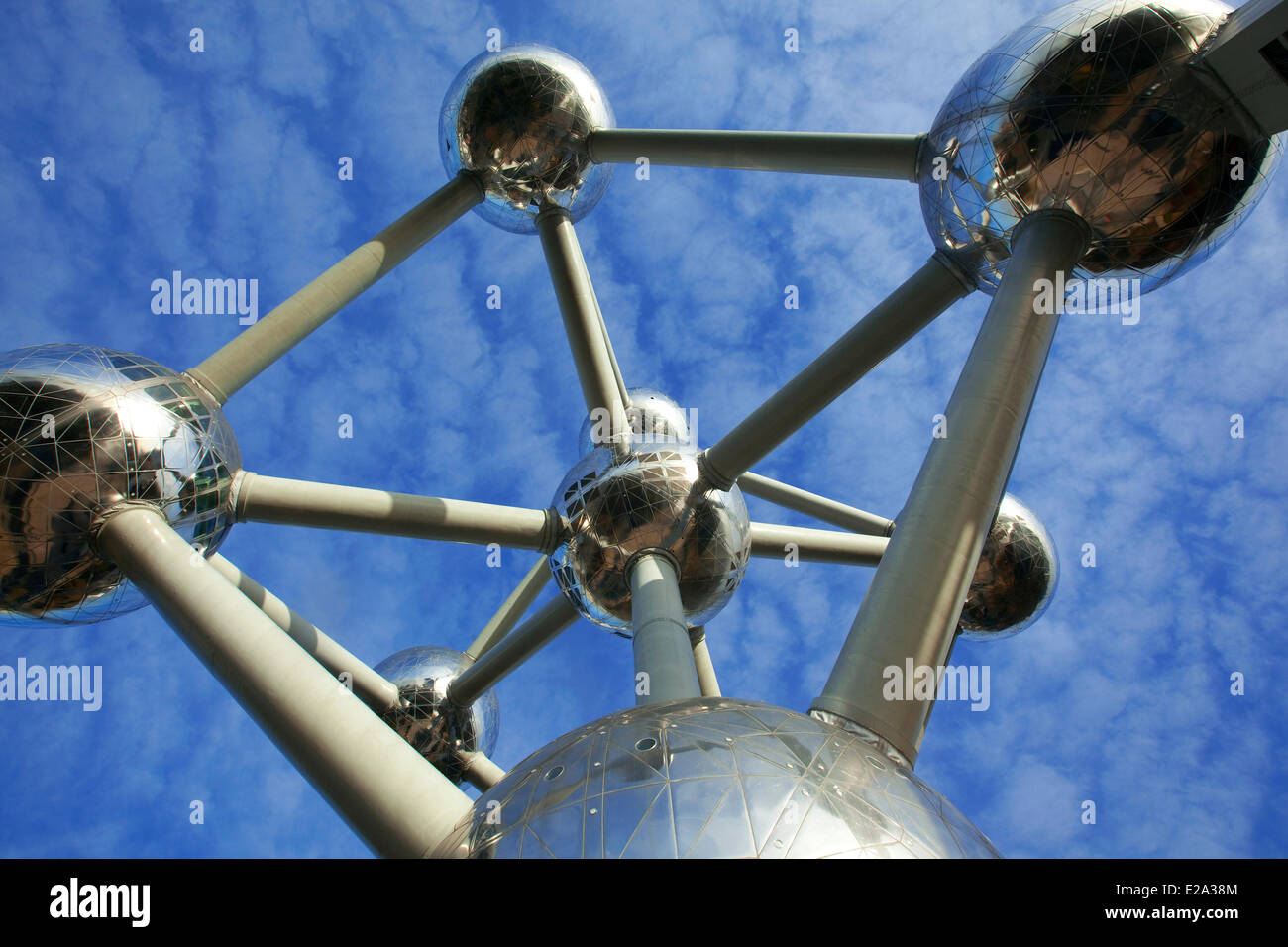 Il Belgio, Bruxelles, Heysel distretto, l'Atomium, costruita per l'Esposizione Universale del 1958 dall'ingegnere André Waterkeyn Foto Stock