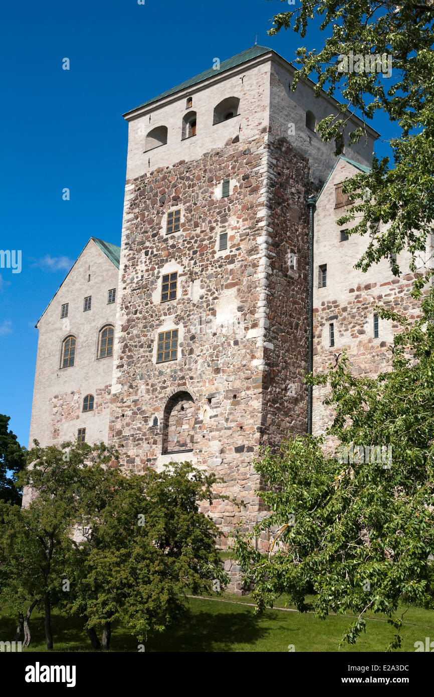 Finlandia Finlandia sudoccidentale, Turku, capitale europea della cultura 2011, il castello medievale del XIV secolo Foto Stock