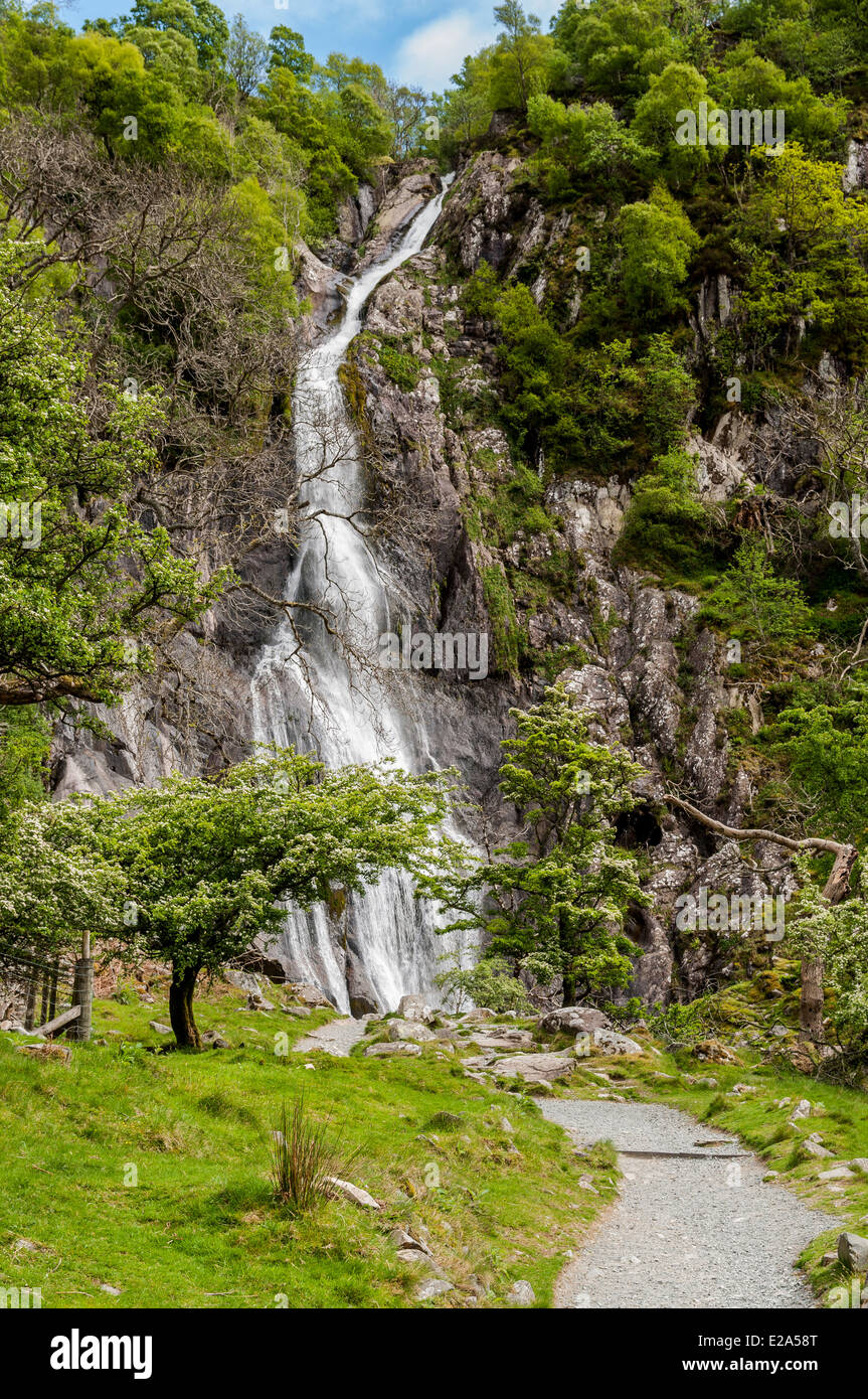 Rhaeadr fawr Aber cade Abergwyngregyn Galles del Nord Foto Stock