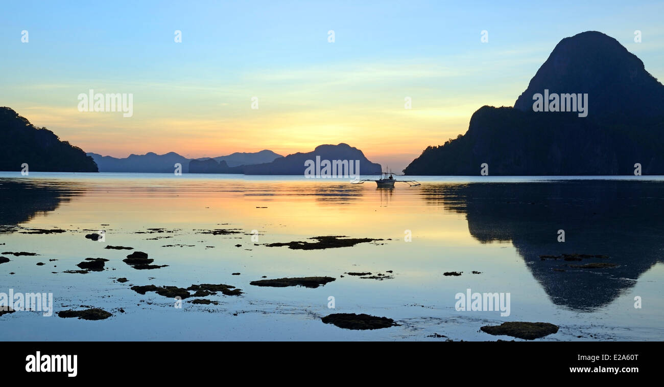 Filippine, isola di Palawan, tramonto Foto Stock