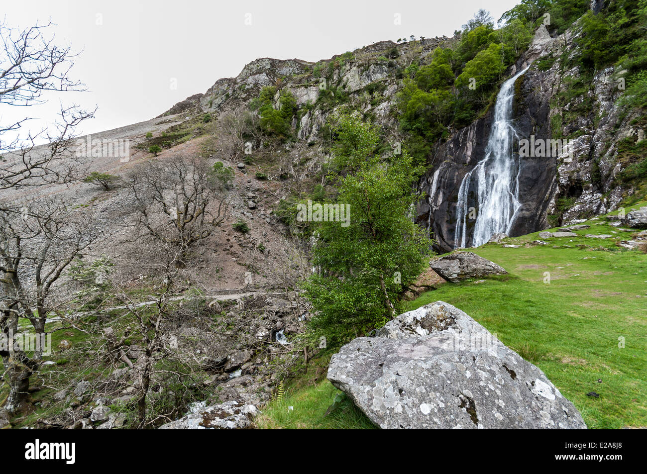 Rhaeadr fawr Aber cade Abergwyngregyn Galles del Nord Foto Stock