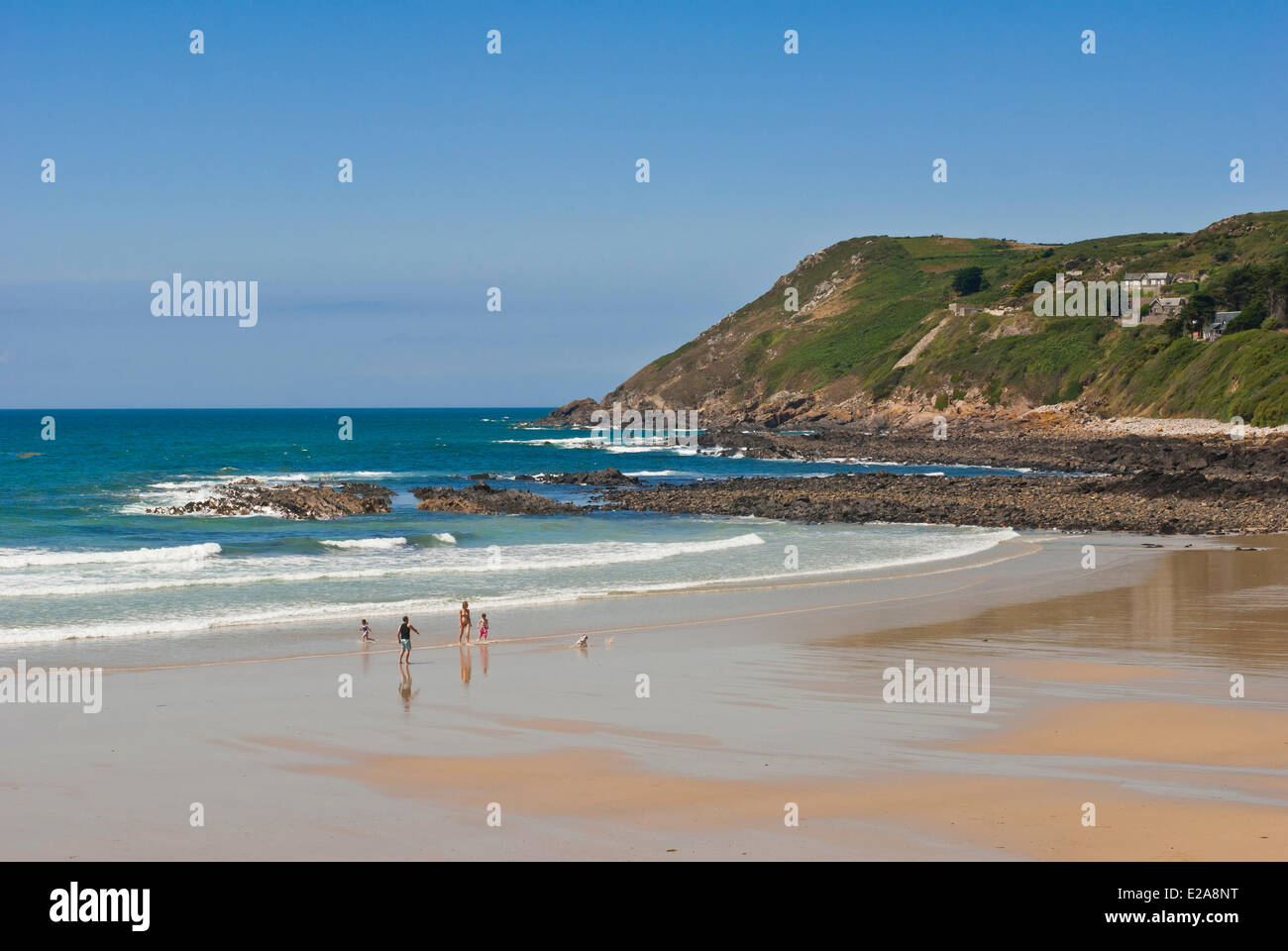 Francia, Manche, Cotentin, Les Pieux, spiaggia Sciotot Foto Stock