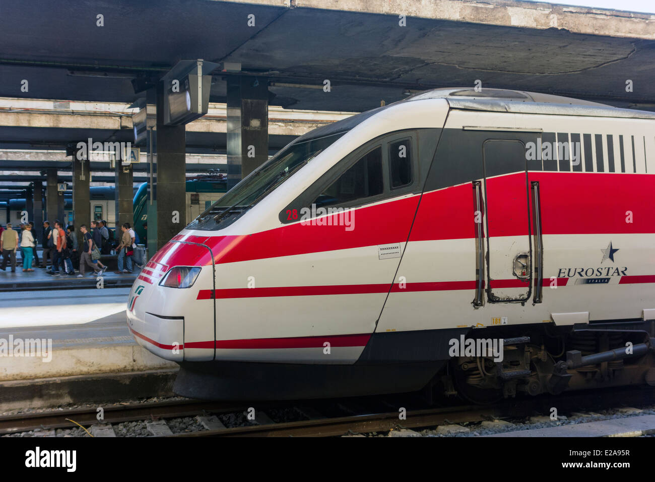 Eurostar Italia motore diesel in corrispondenza della stazione di Roma, Italia Foto Stock