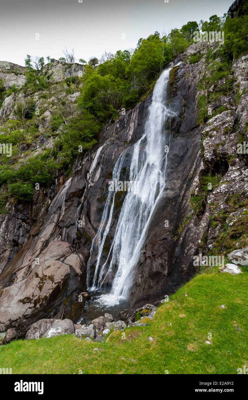 Rhaeadr fawr Aber cade Abergwyngregyn Galles del Nord Foto Stock